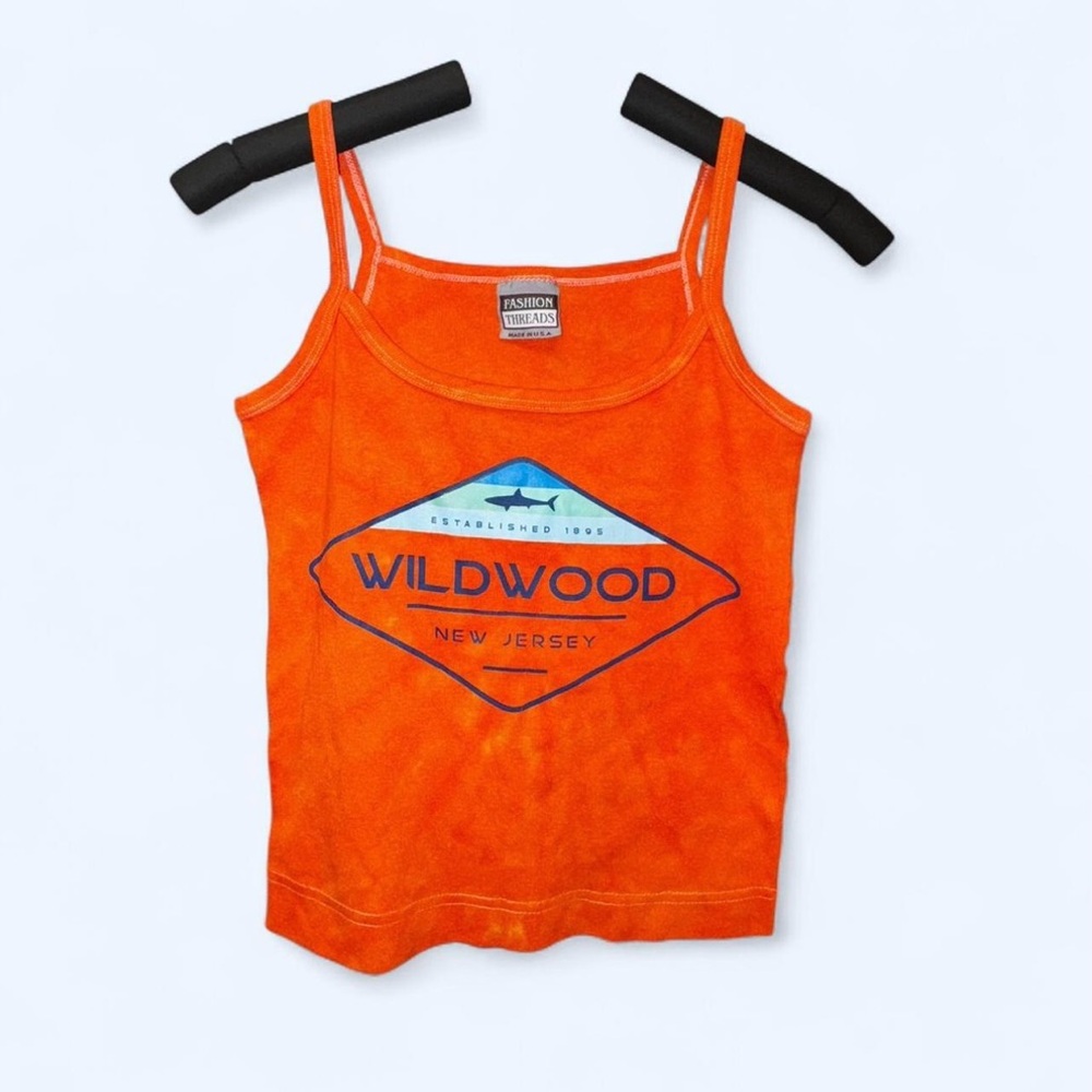 Vibrant Orange Camisole with Diamond Graphic